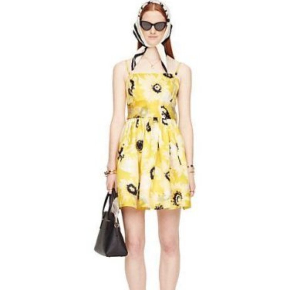 Kate Spade NEW Dress SUNNY Daisy SILK Organza Sundress Chic! Women's 14